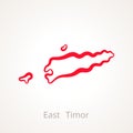 East Timor - Outline Map