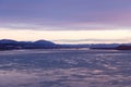 East view of the St. Lawrence River, with the Island of Orleans Bridge and Beauport Coast in the background Royalty Free Stock Photo