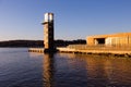 East view of the St. Lawrence River, with the Island of Orleans Bridge and Beauport Coast in the background Royalty Free Stock Photo