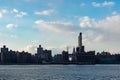 East Village New York City Skyline with Smoke Stacks from a Power Plant along the East River Royalty Free Stock Photo