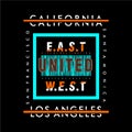 East west california, los angeles graphic t shirt vector illustration denim style vintage