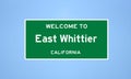 East Whittier, California city limit sign. Town sign from the USA Royalty Free Stock Photo