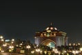 East wing gate of Emirates Palace. Night Royalty Free Stock Photo