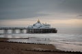 Eastbourne beach and pier at dawn Royalty Free Stock Photo