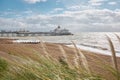 Eastbourne beach and Pier, East Sussex, England. Royalty Free Stock Photo