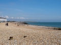 View of the beach at Eastbourne East Sussex on June 16, 2020. Unidentified people