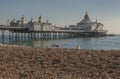 Eastbourne, England, East Sussex, the UK - the beach and the pier. Royalty Free Stock Photo