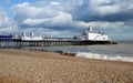 Eastbourne Pier and beach, East Sussex, England, UK. Royalty Free Stock Photo