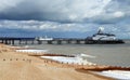 Eastbourne Pier and beach, East Sussex, England, UK. Royalty Free Stock Photo