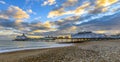 Eastbourne Pier and beach, East Sussex, England, UK