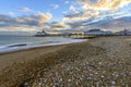 Eastbourne Pier and beach, East Sussex, England, UK Royalty Free Stock Photo