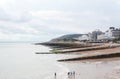 View of Eastbourne beach in East Sussex, from the pier to Redoubt fortress