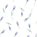 Watercolor seamless background from spring flowers