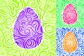 Easter Abstract Swirl Seamless Pattern Set