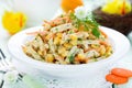 Easter appetizer salad with corn, carrot, ham Royalty Free Stock Photo