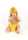 Easter Baby in Duck Costume Royalty Free Stock Photo