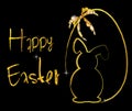 Easter background bunny in gold