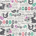Easter background with bunnys and eggs