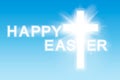 Easter background. Cross and heaven with white clouds. Vector illustration Royalty Free Stock Photo