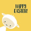 Easter background with cute lamb