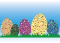 Easter background, easter eggs with floral pattern Royalty Free Stock Photo