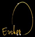 Easter background egg in gold