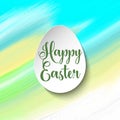 Easter background with egg on watercolour texture Royalty Free Stock Photo