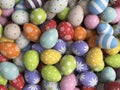 Easter background filled with colorful eggs 3D