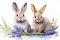 Easter background isolated hare animals bunny white background small cute rabbit pet Royalty Free Stock Photo