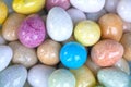 Easter background, natural marble eggs, different colors, Colorful background of onyx marble stone eggs Royalty Free Stock Photo