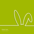 Easter background with silhouette line rabbit