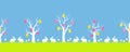 Easter background. Spring landscape. Seamless border Royalty Free Stock Photo