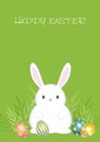 Easter Background Vector Illustration With An Easter Bunny, Colorful Eggs, And Text Space. Royalty Free Stock Photo