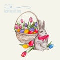 Easter bag with bunny Royalty Free Stock Photo