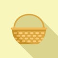 Easter bag icon flat vector. Picnic straw