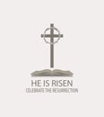 Easter banner with bible, cross and crown of thorns Royalty Free Stock Photo