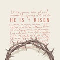 Easter banner with crown of thorns and lorem ipsum