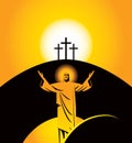 Easter banner with the resurrected Jesus Christ Royalty Free Stock Photo