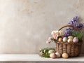 Easter basket with copy space Royalty Free Stock Photo