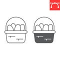 Easter basket with eggs line and glyph icon Royalty Free Stock Photo