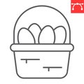 Easter basket with eggs line icon Royalty Free Stock Photo