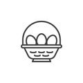 Easter basket with eggs line icon Royalty Free Stock Photo