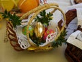 Easter basket with food