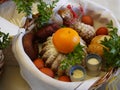 Easter basket with food