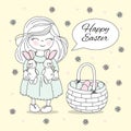 EASTER BASKET Great Religious Holiday Vector Illustration Set