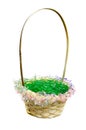 Easter Basket With Green Grass Royalty Free Stock Photo