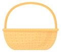 Easter basket icon. Cartoon woven decorative wicker