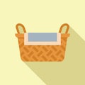 Easter basket icon flat vector. Picnic bag