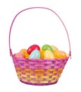 Easter Basket with Plastic Eggs Royalty Free Stock Photo