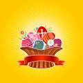 Easter basket, vector Royalty Free Stock Photo